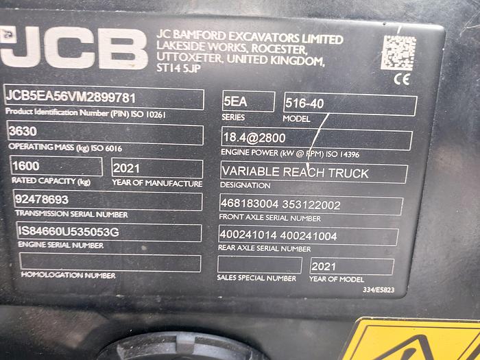 Used 2021 JCB 516-40