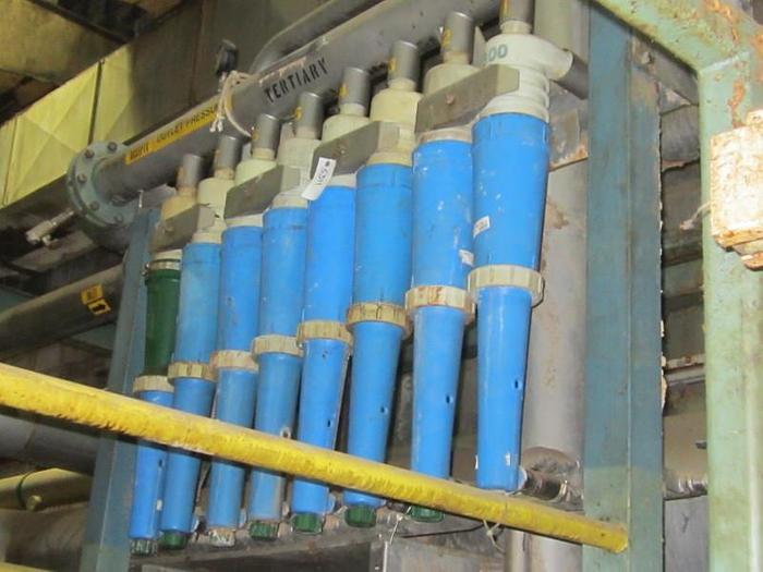 Used CELLECO MODEL 350 CLEANPAC 5" DIA. BANK OF 8 TERTIARY