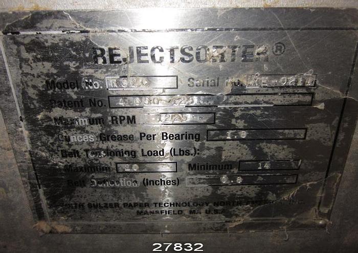 Used Voith Sulzer RS2C Voith Sulzer Reject Sorter, Rs2C #27832
