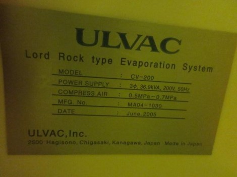 Used 2005 Ulvac CV-200