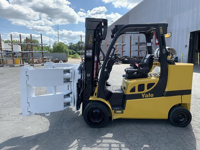 Used 12,000 POUND YALE ROLL CLAMP TRUCK W/ 72" CASCADE PAPER CLAMP