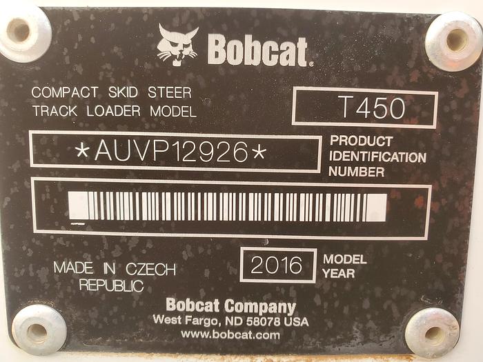 Used 2016 BOBCAT T450