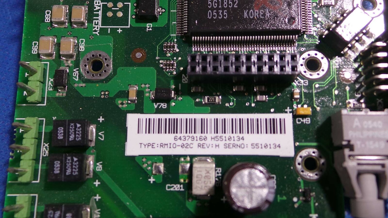 Used ABB RMiO-02C Board, Control Board RMiO-02C / Rev H / ABB AC 800 Inverter