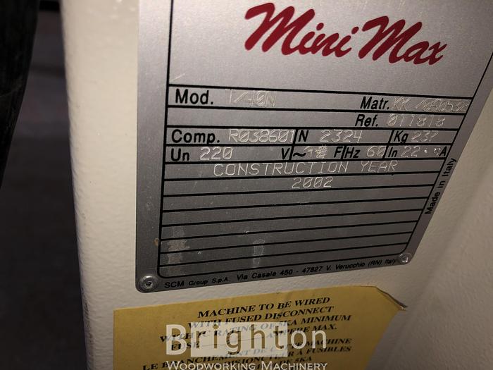Used 2002 MiniMax T/40N Used Shaper