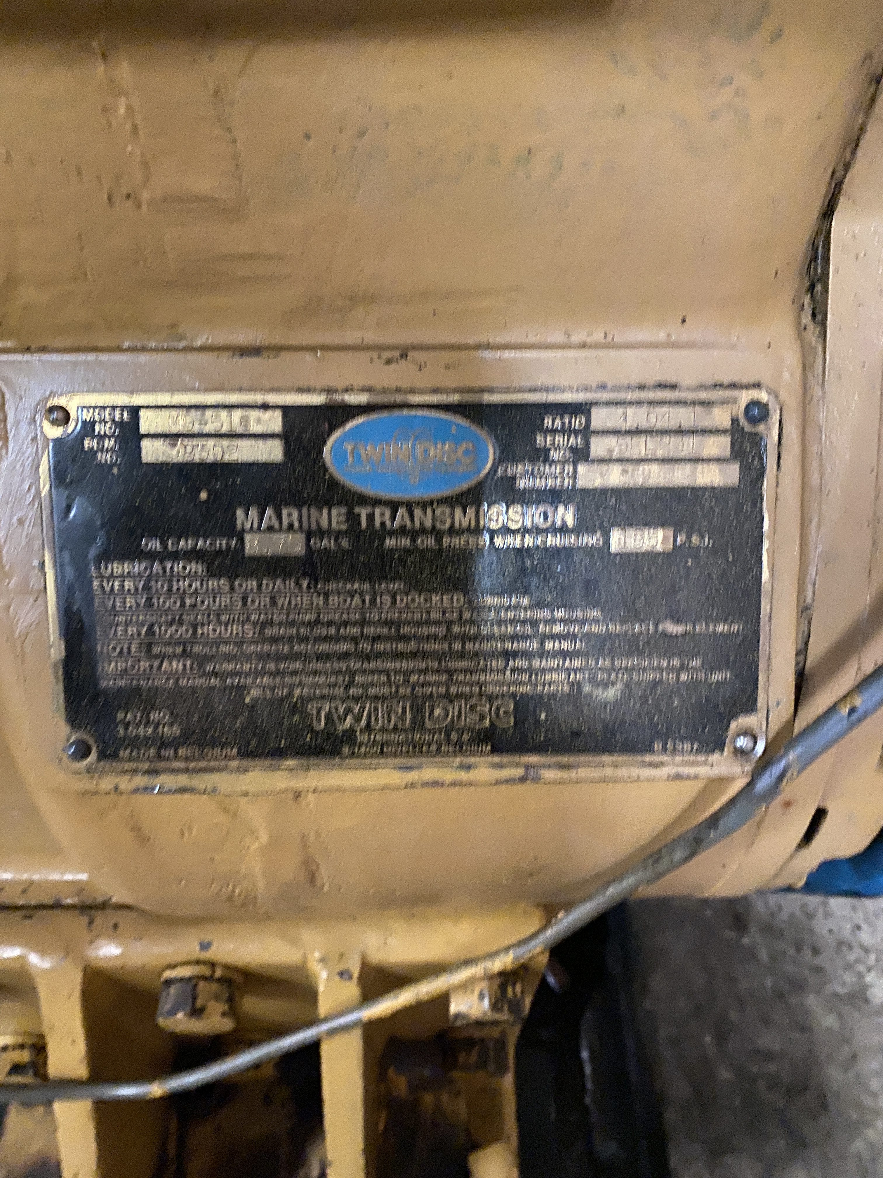 Used GEARBOX TWIN DISC MG 516