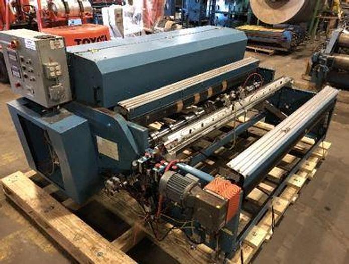Used 84" WIDE ROSENTHAL SHEETER ALLEN BRADLEY CONTROLS AND OUTPUT CONVEYOR