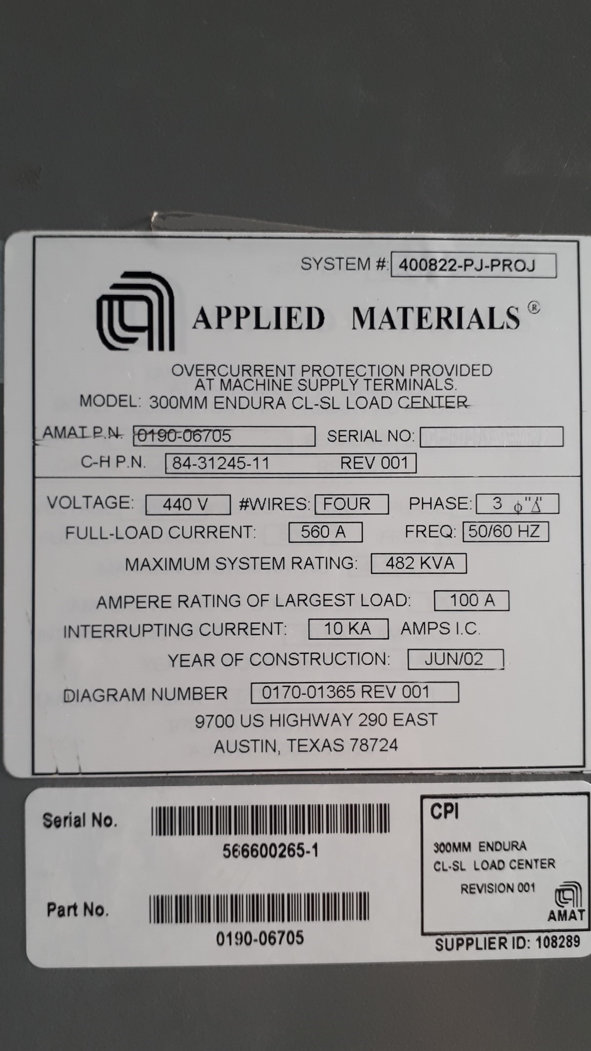 Used 2002 AMAT ENDURA CL