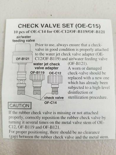 Pentax OE-C15 Water Jet Check Valve Adapter - New/OEM 10pcs
