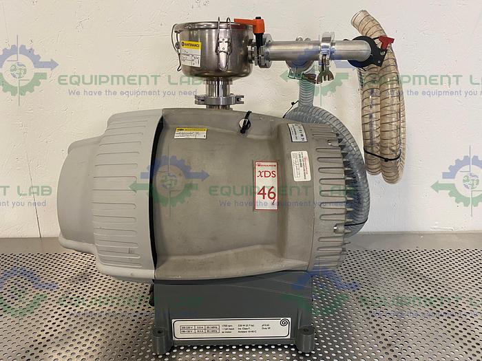 Used Edwards XDS46i Dry Scroll Vacuum Pump 23.5 CFM w/ Inlet Trap Filter & Hoses