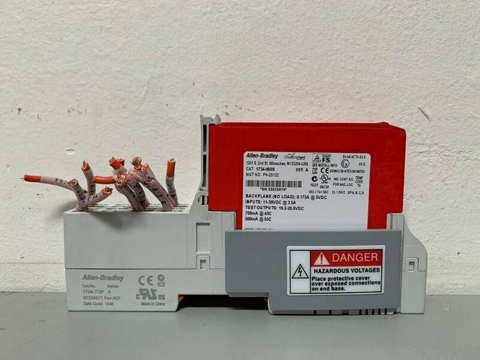 Used Allen Bradley 1734-AENTR EtherNet IP Adapter W/A-B 1734-IB8S Point Safety Inputs