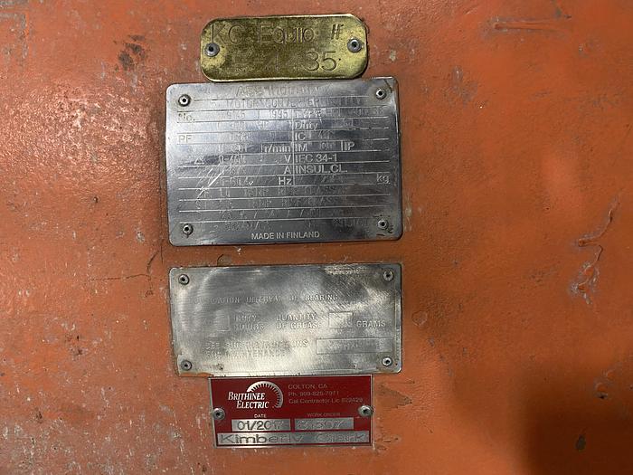 Used 600 HP ABB MOTOR 1200 RPM REBUILT 2017