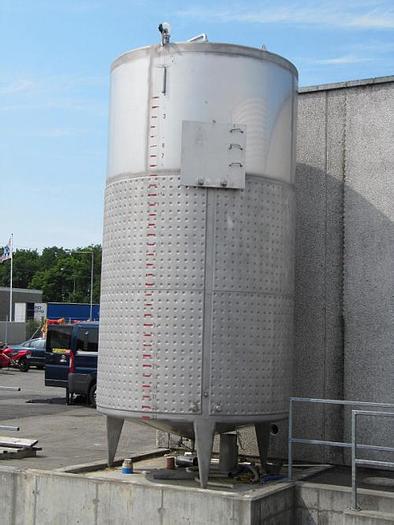 Used 25 m3 upright stainless steel tank with heating jacket. - SOLD