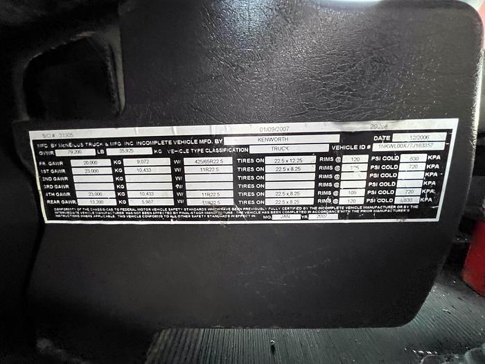 Used 2009 Kenworth W900 Tri-Axle Dump truck