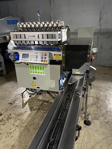 Used 2004 Sorma weighing and punnet filling line PC10 & ACM115