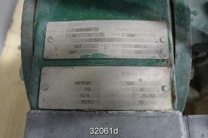 Used Fisher V150 10" V-Ball Control Valve #32061