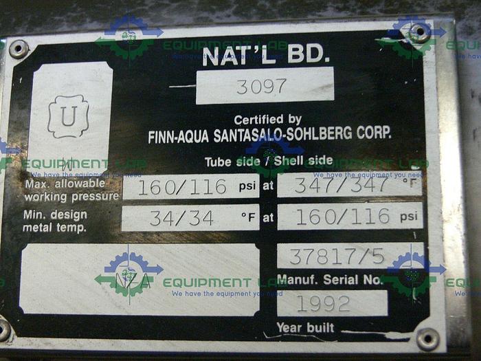 Used FINN-AQUA 300 H 4 Multiple Effect Water Still Skid w/ Heat Exchanger WFI Skid