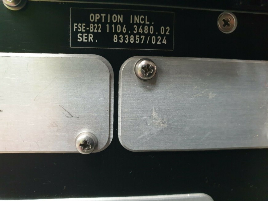 Used Rohde & Schwarz FSEM30 1079.8500.35 FSE-B22 1106.3480.02 SPECTRUM ANALYZER (R4S3