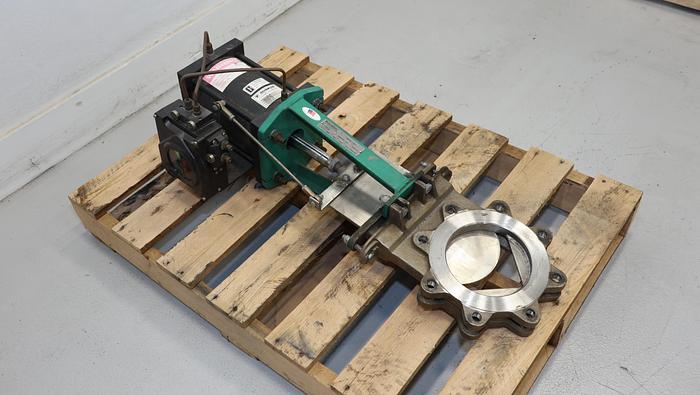 Unused Rovalve S20-B 6" V-port Air Operated Knife Gate Valve #44347
