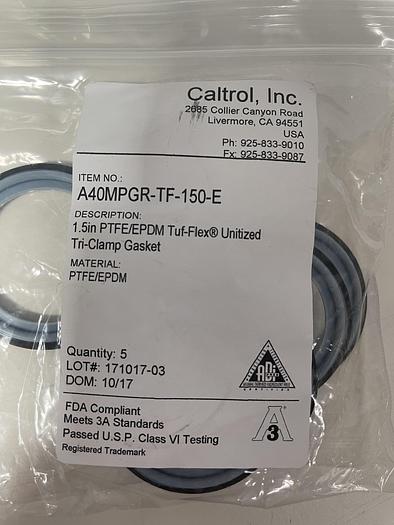 Caltrol A40MPGR-TF-150-E 1.5" PTFE/EPDM Tuf-Flex Utilized Tri-Clamp Gasket