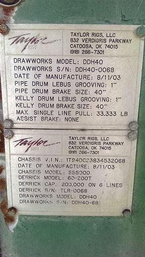 Used Taylor Water Well Drilling Rig - Sold