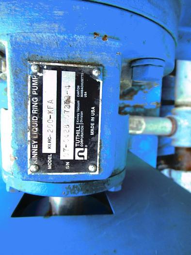 Used Pump, Liquid Ring, Kinney, 15 HP, 192 CFMPump, Liquid Ring, Kinney, 15 HP, 192 CFM #C742065