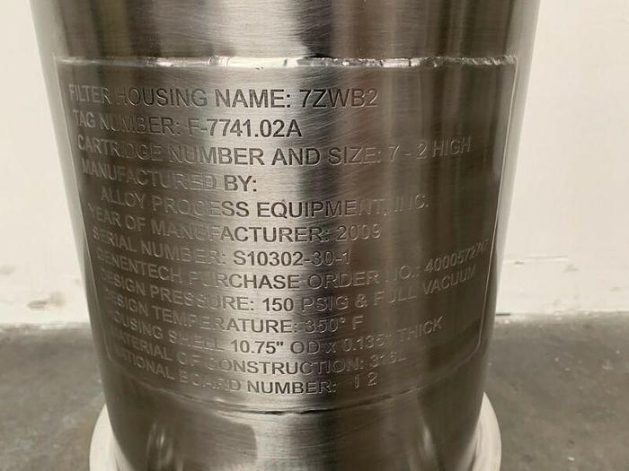 Used Cuno 7ZWB2 316L Stainless Steel Cartridge Filter Housing 150PSI @176°C