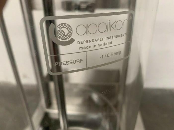 Used Applikon 30 Liter Glass Reactor w/ Stainless Steel Rolling Cart