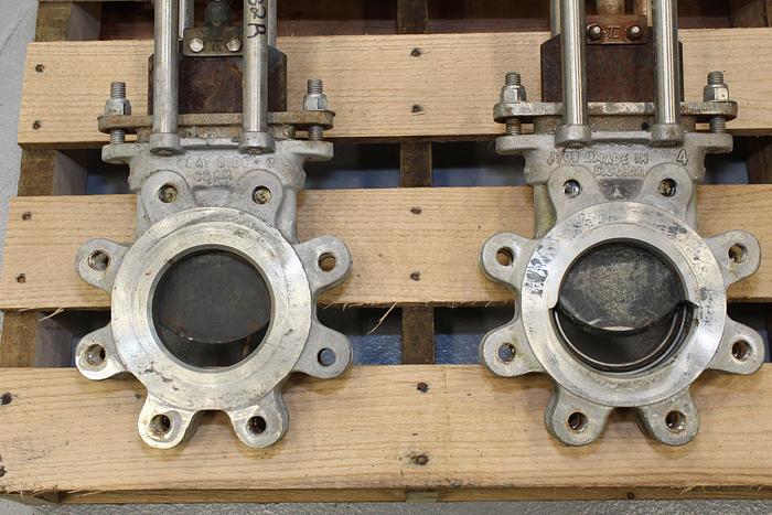 Used True Line 4" Hand Operated Knife Gate Valve #44014