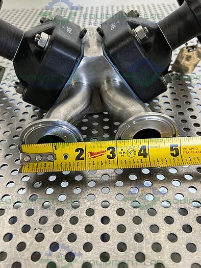 Used ITT  Pure-Flo 1-316L-RA25MAX 3- Way Diaphragm Valve w/ 1" Sanitary Fitting