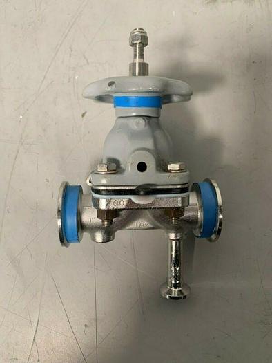 Used ITT Pure-Flo Diaphragm Valve w/ 1" & 1/2" Sanitary Fittings