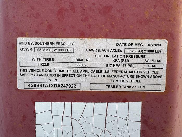 Used 2013 Southern Frac 500 BBL Acid Frac Tank