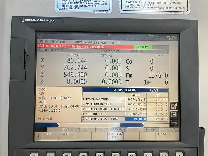 Usato 2011 OKUMA MA-500HB