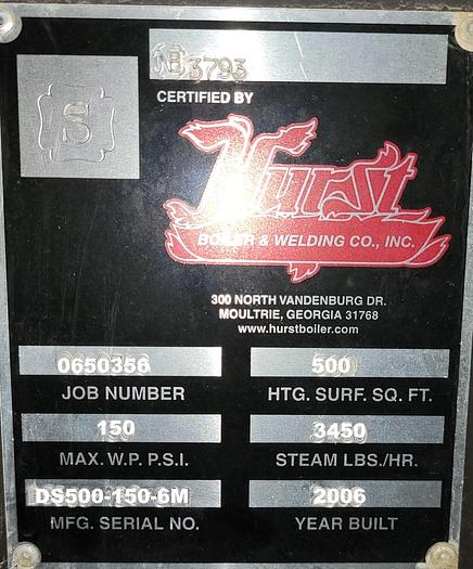 Hurst 100 HP 150 PSI Steam Boiler