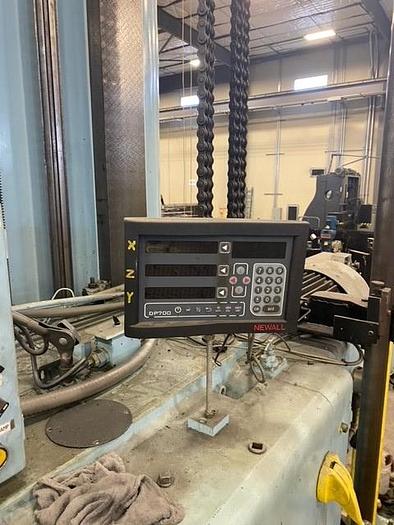 Used 6" Gray planer type horizontal boring mill, 86" X 218" Table, 200" X Travel, 109" Y Travel, 76" X 96" Air Lift Rotary Table, 50 Taper, 1000 RPM, 50 HP.