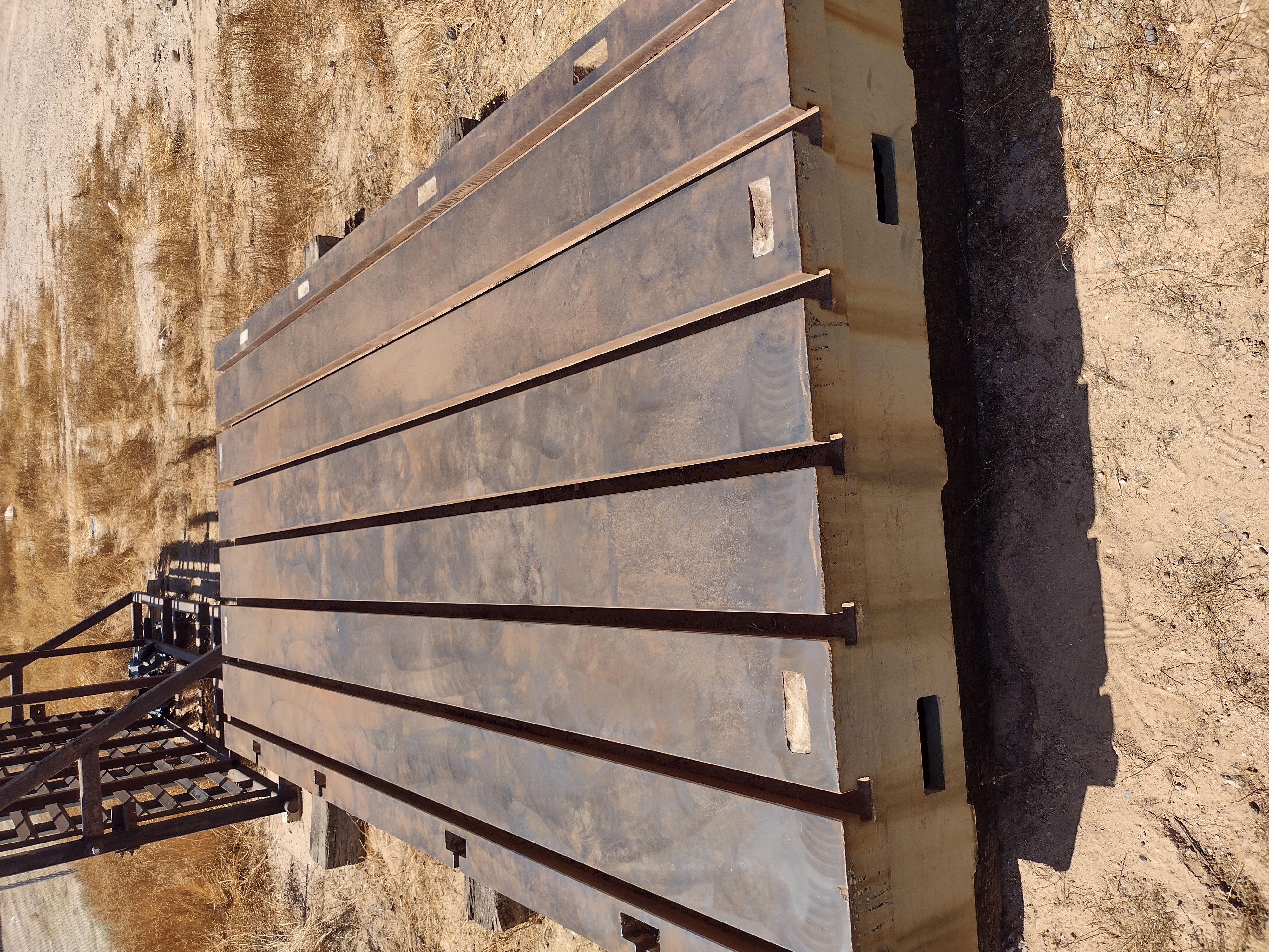 Used 69" x 139" x 14" T-SLOTTED CAST IRON FLOOR PLATE #4185