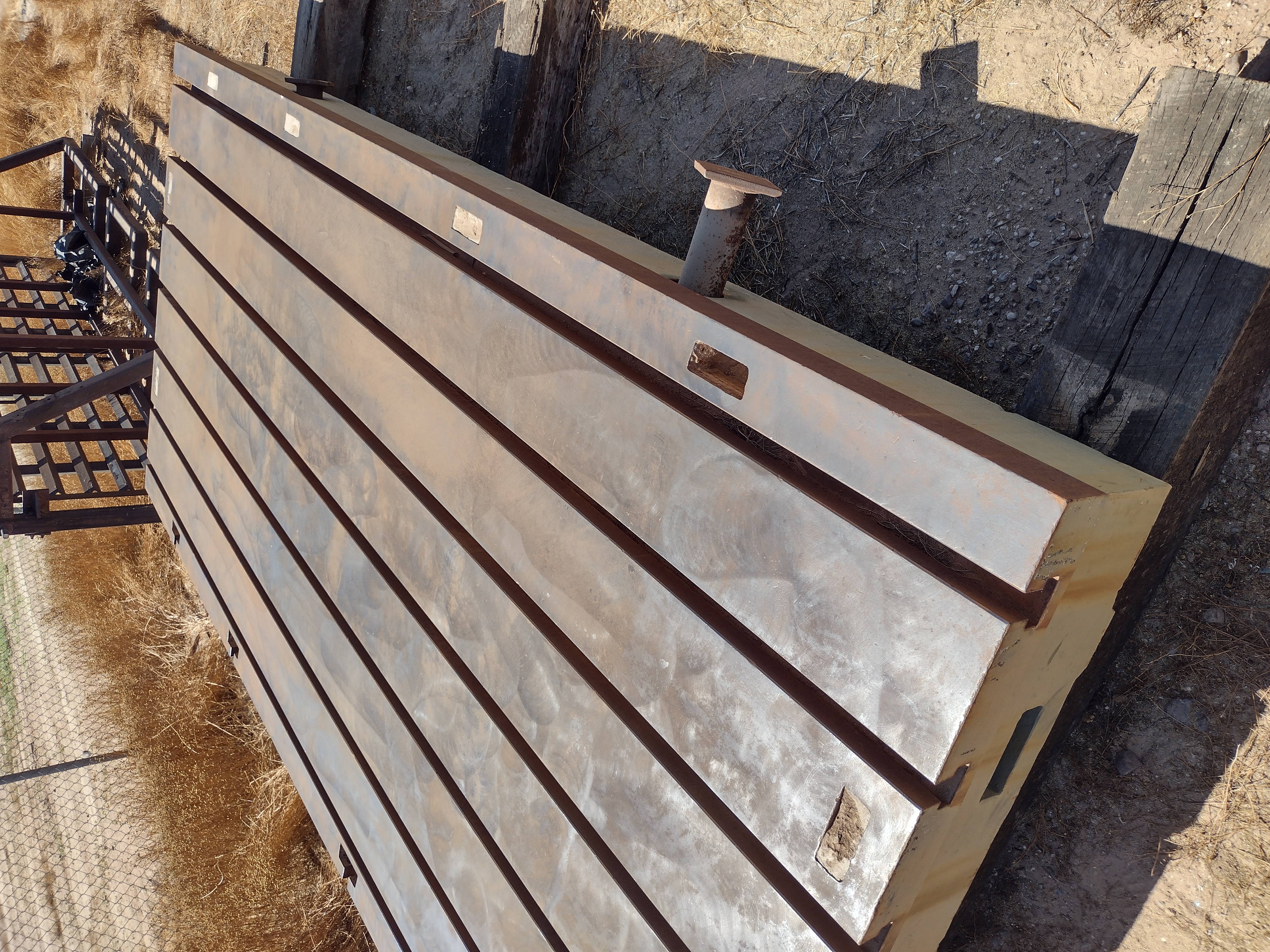 Used 69" x 139" x 14" T-SLOTTED CAST IRON FLOOR PLATE #4185