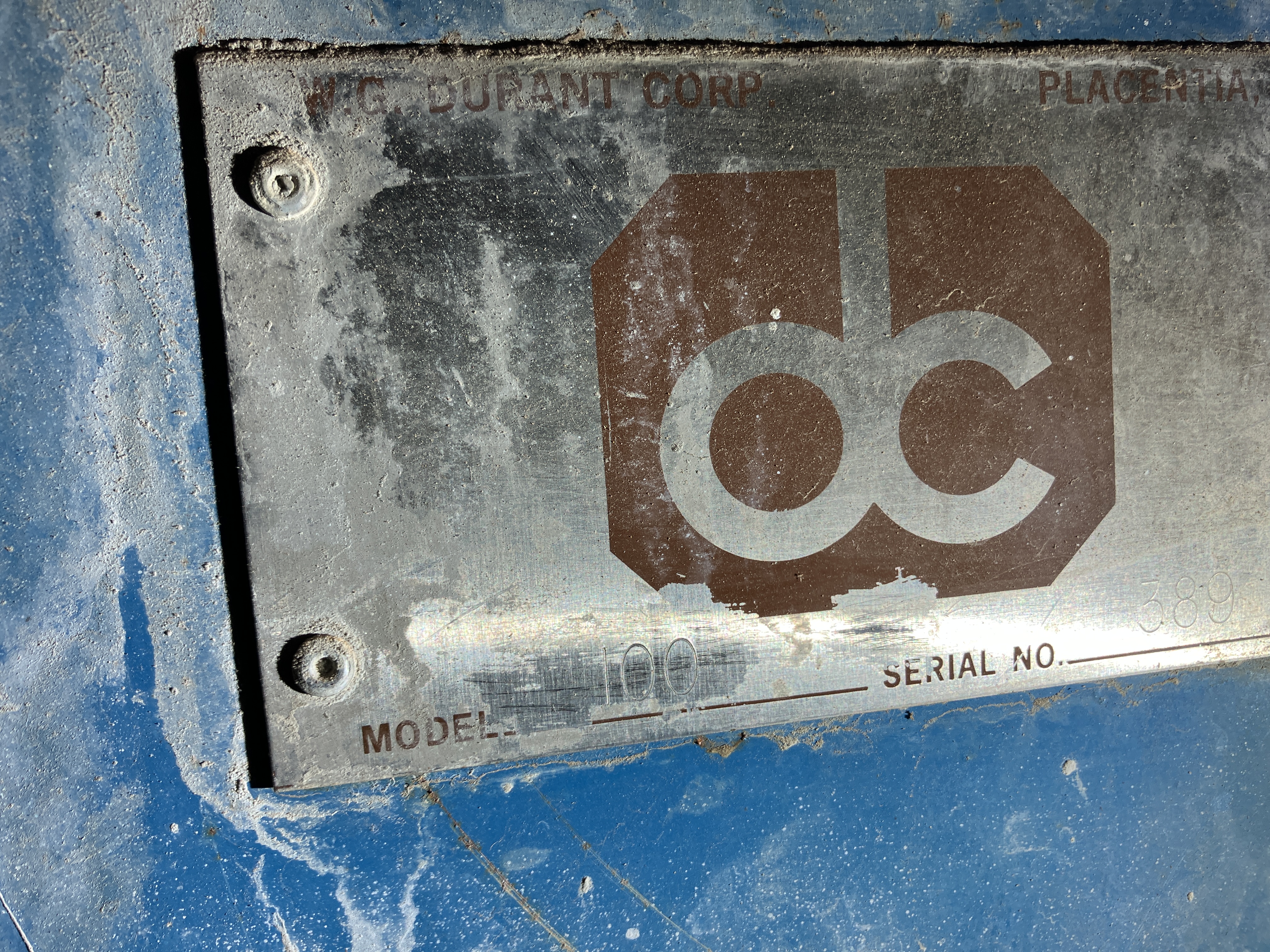 Used W.G. DURANT CORP 100 #4275