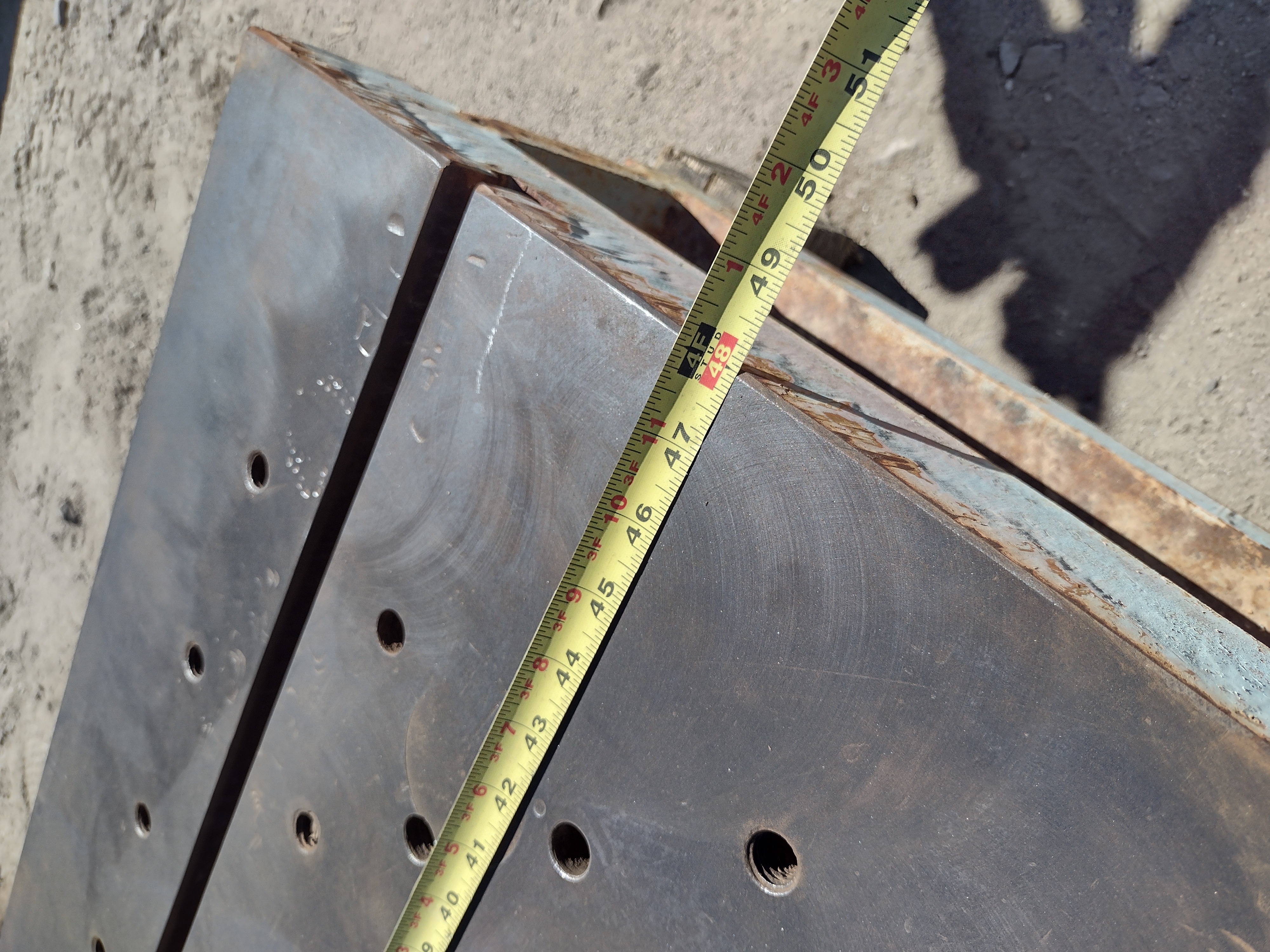 Used T-SLOTTED STEEL FLOOR/BOLSTER PLATE #4186