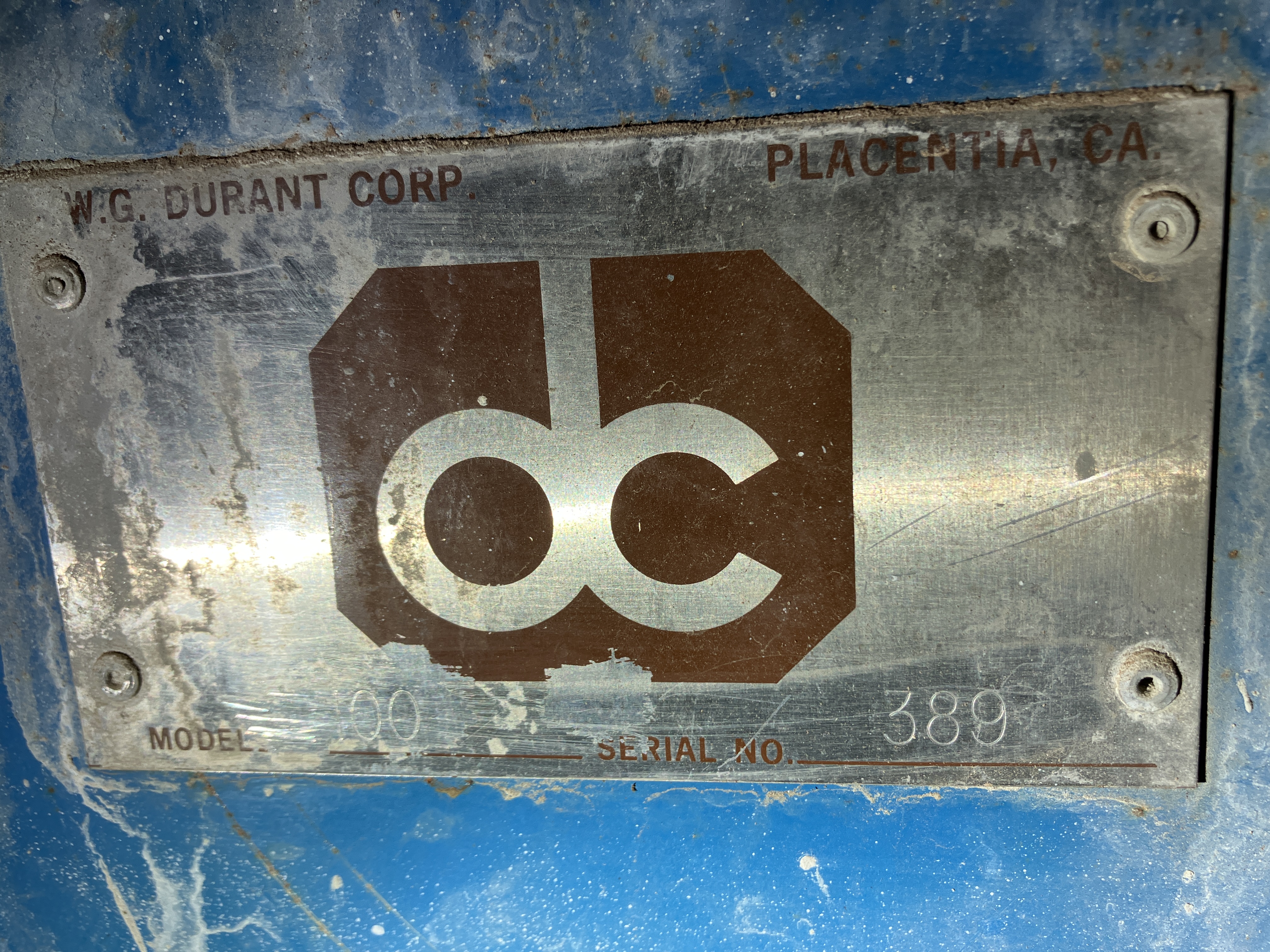Used W.G. DURANT CORP 100 #4275