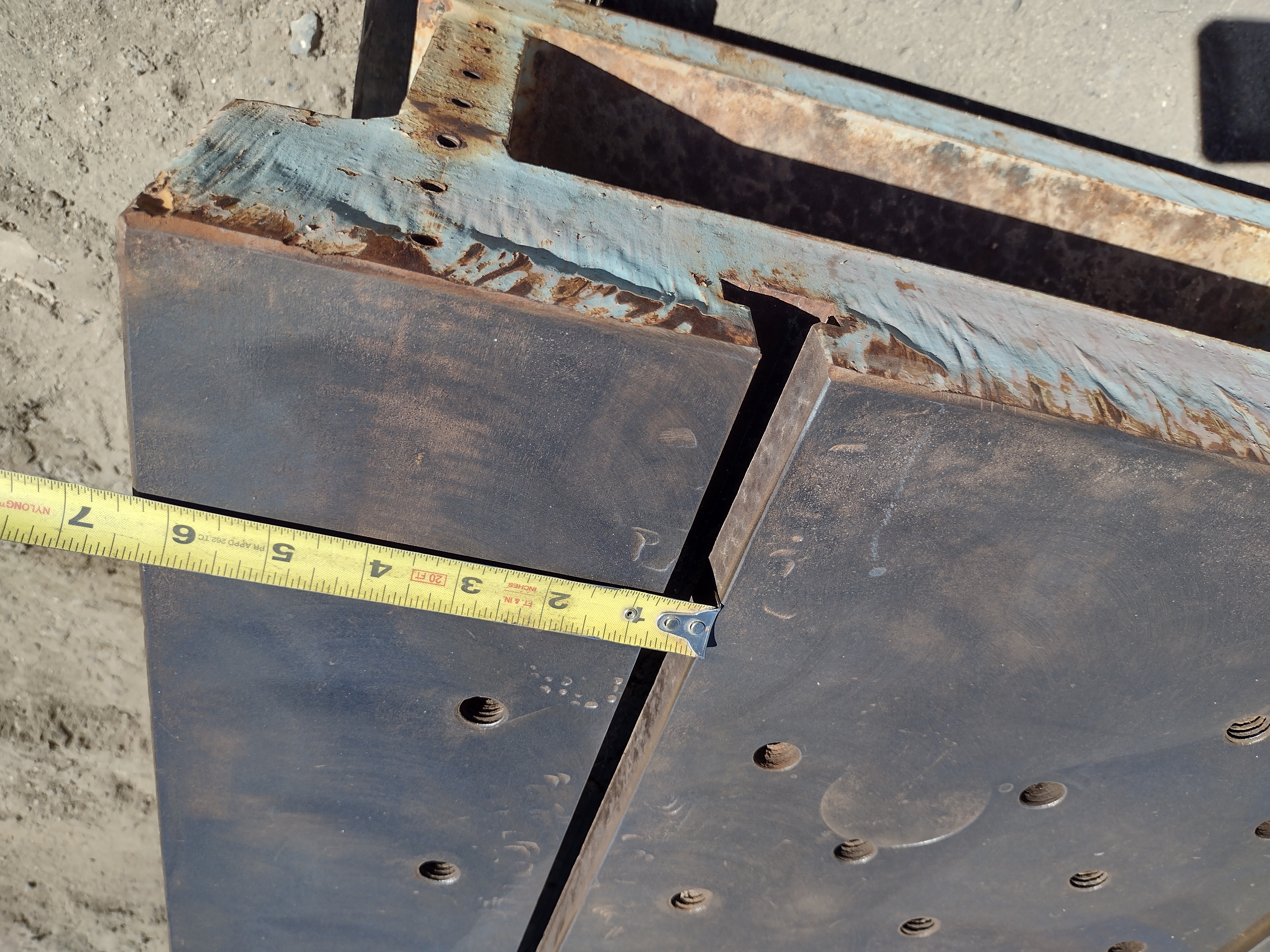 Used T-SLOTTED STEEL FLOOR/BOLSTER PLATE #4186