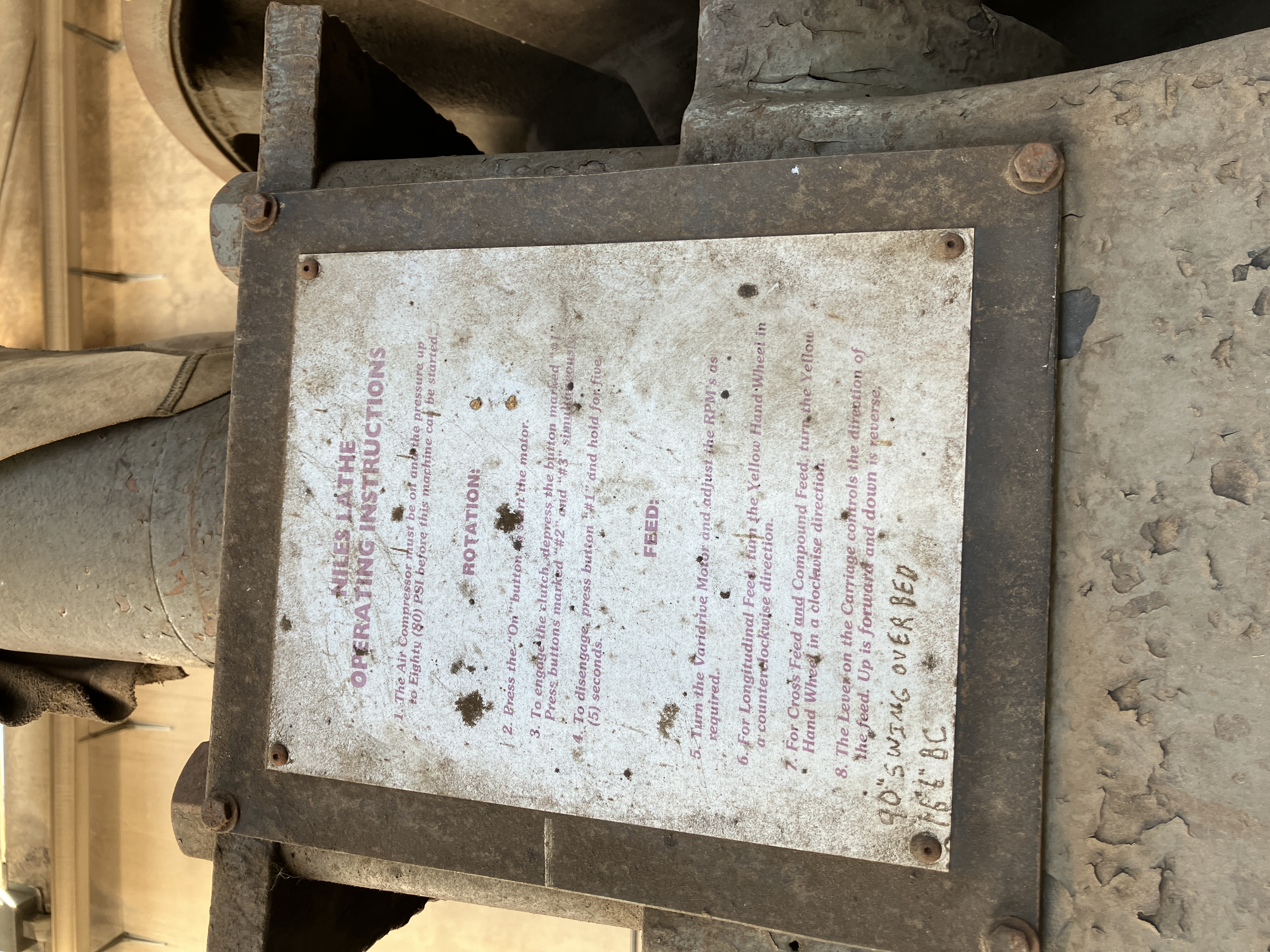 Used Niles Pond Lathe 90" Swing x 16' 6" C-C #4226