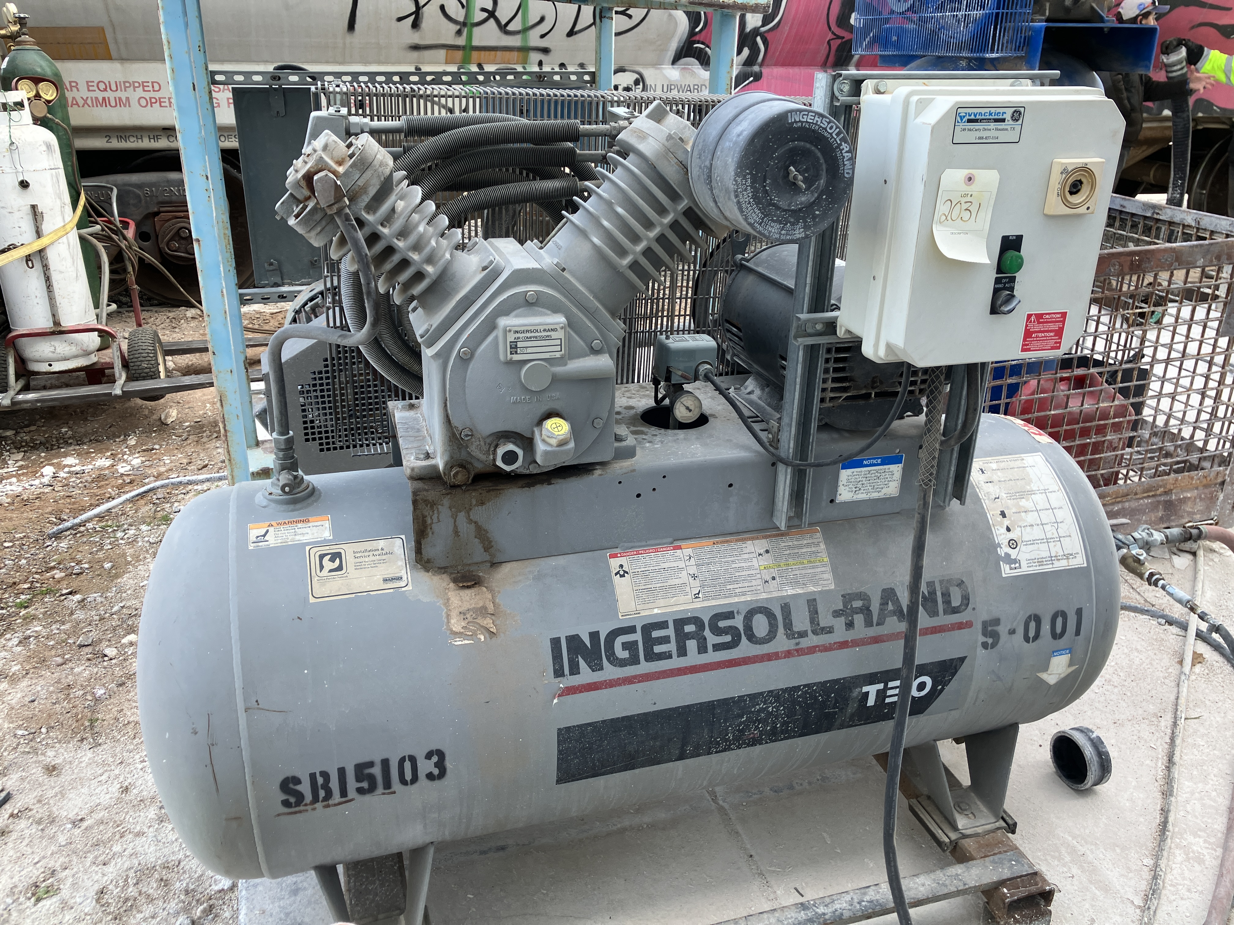 Used Ingersoll Rand  T30 10 HP Air Compressor, Model 254E10V #4181