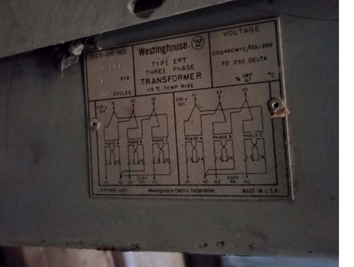 Used 30 kVA Westinghouse 3-Phase Transformer