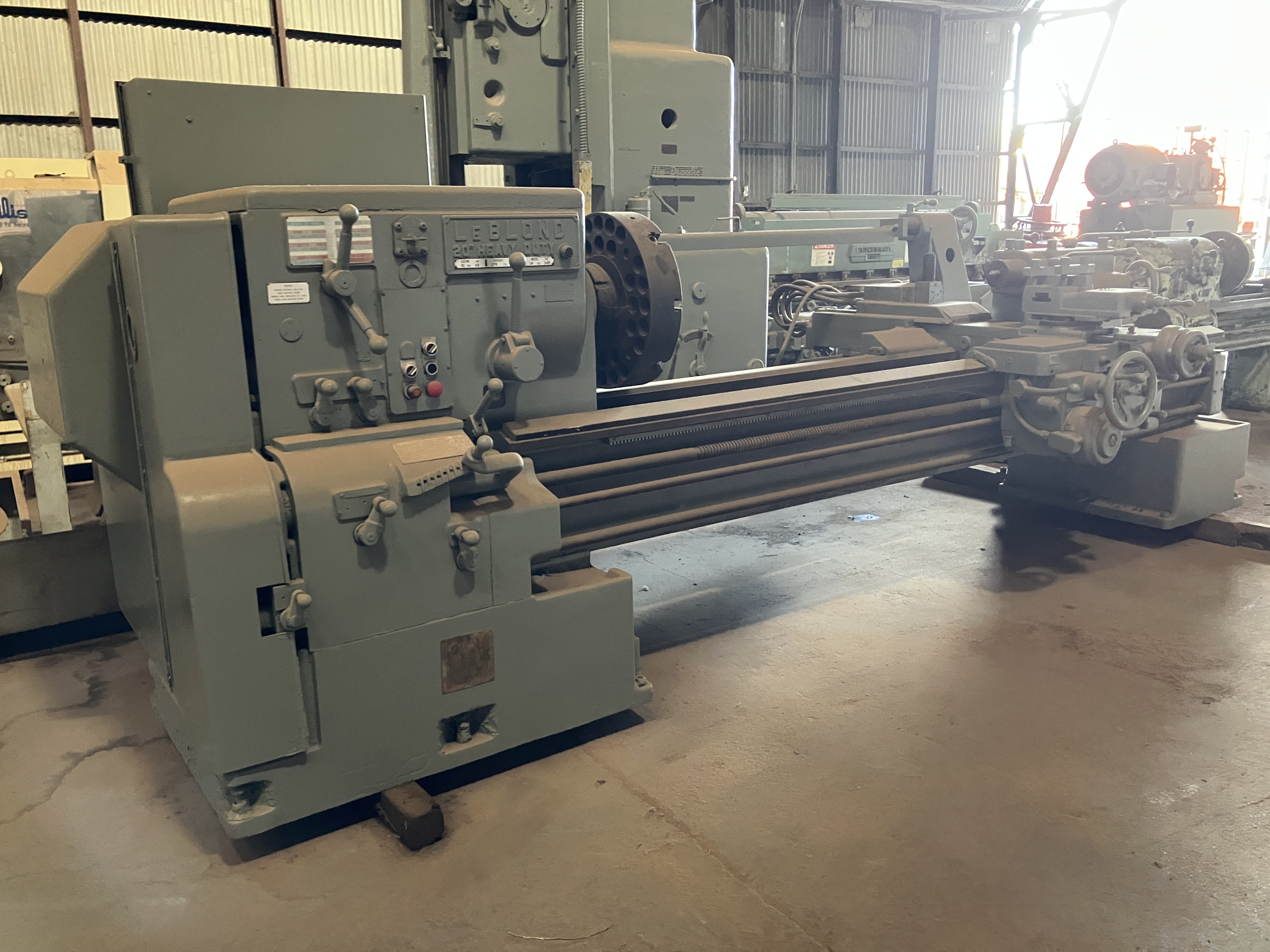 Used 20" x 100" LeBlond Heavy Duty Engine Lathe W/ Hydraulic Tracer Attachment #4169