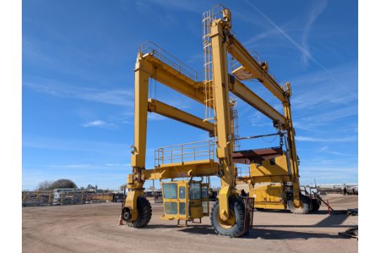 Used MARATHON LETOURNEAU ST-100 LETRO-PORT 50TON CAP. W/ SPREADER; APPROX. DIMS: 50'W X 29' DEEP #4273