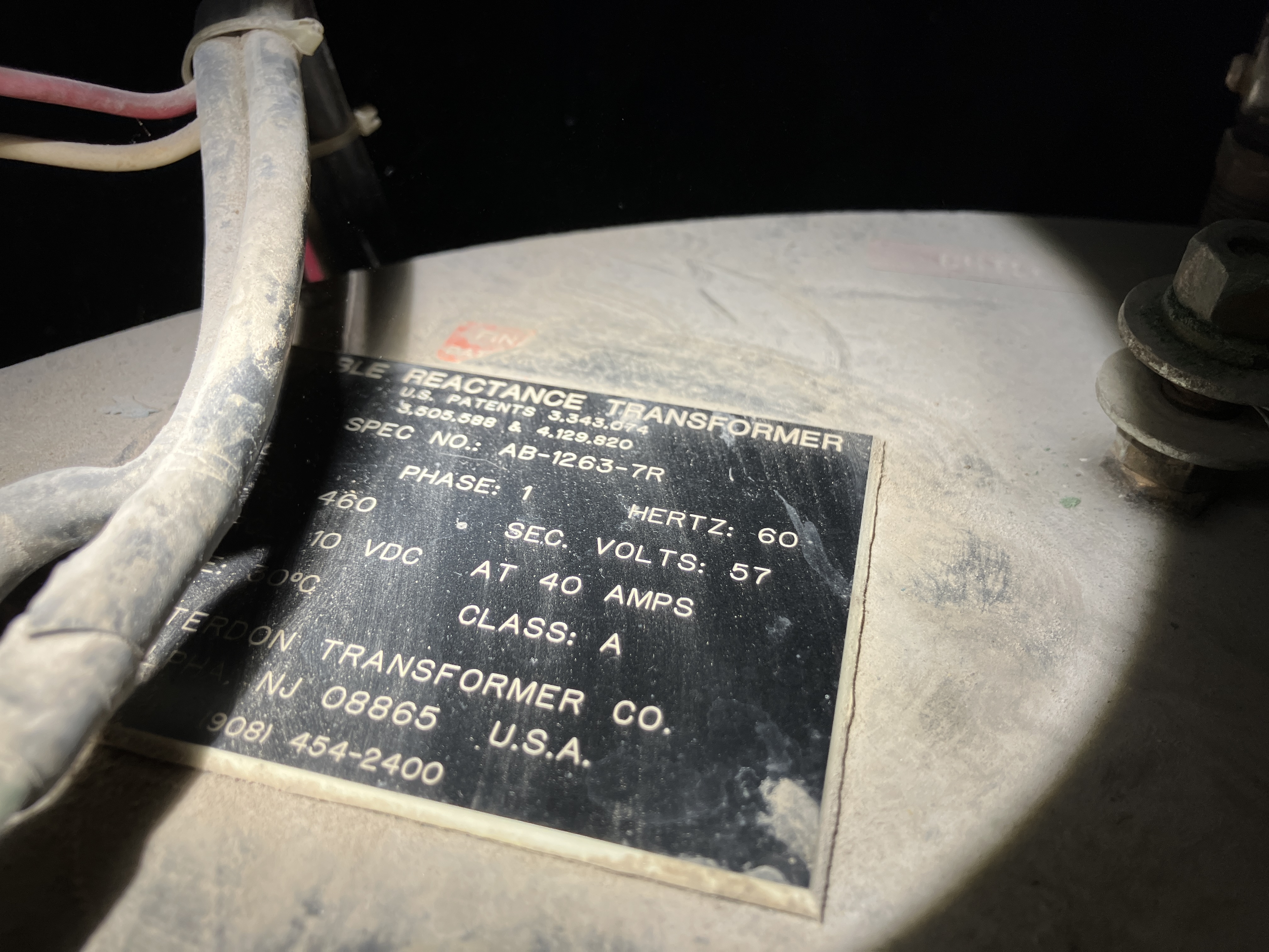 Used 55 kVA Hunterdon Variable Reactance Transformer