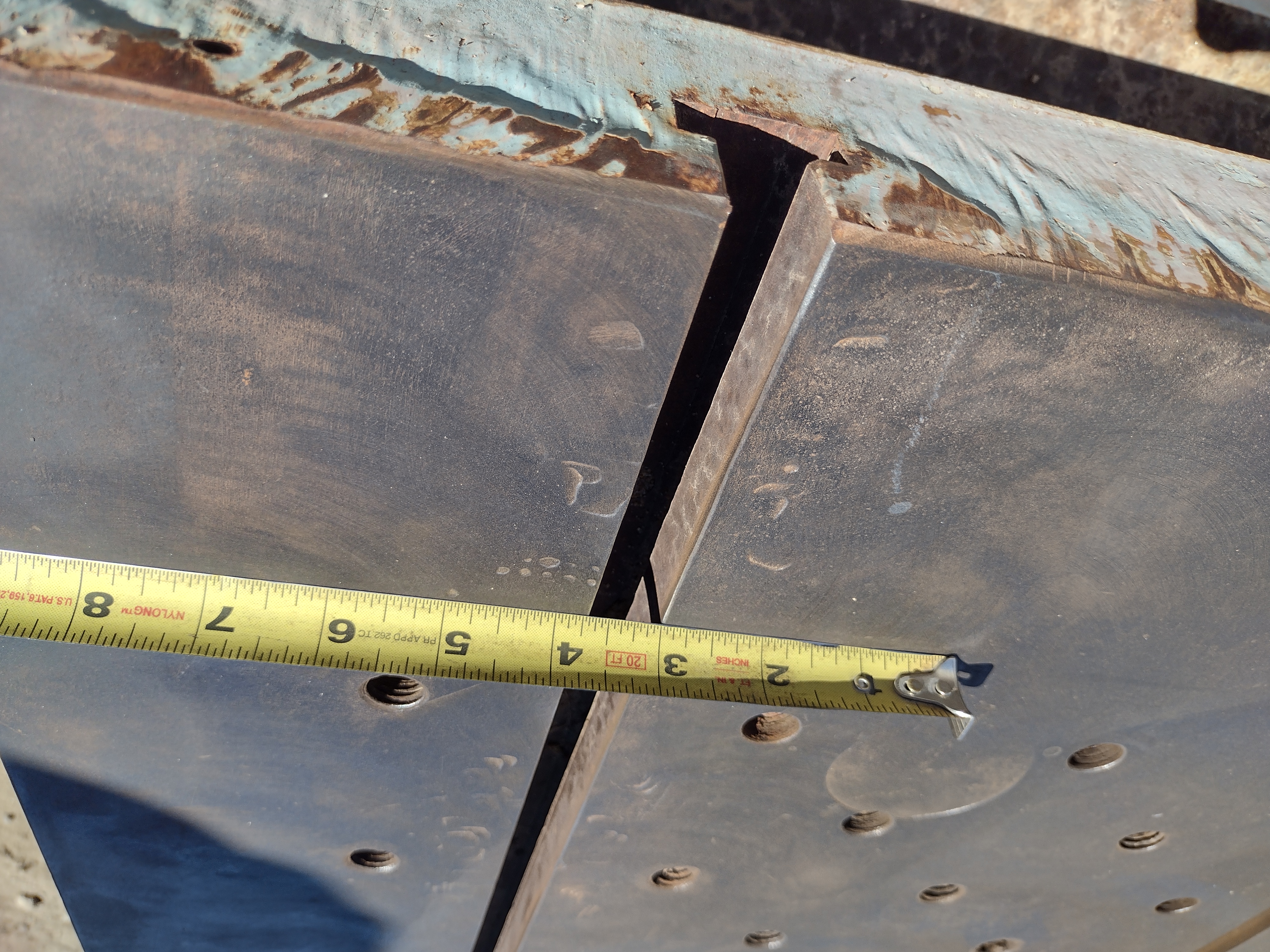 Used T-SLOTTED STEEL FLOOR/BOLSTER PLATE #4186