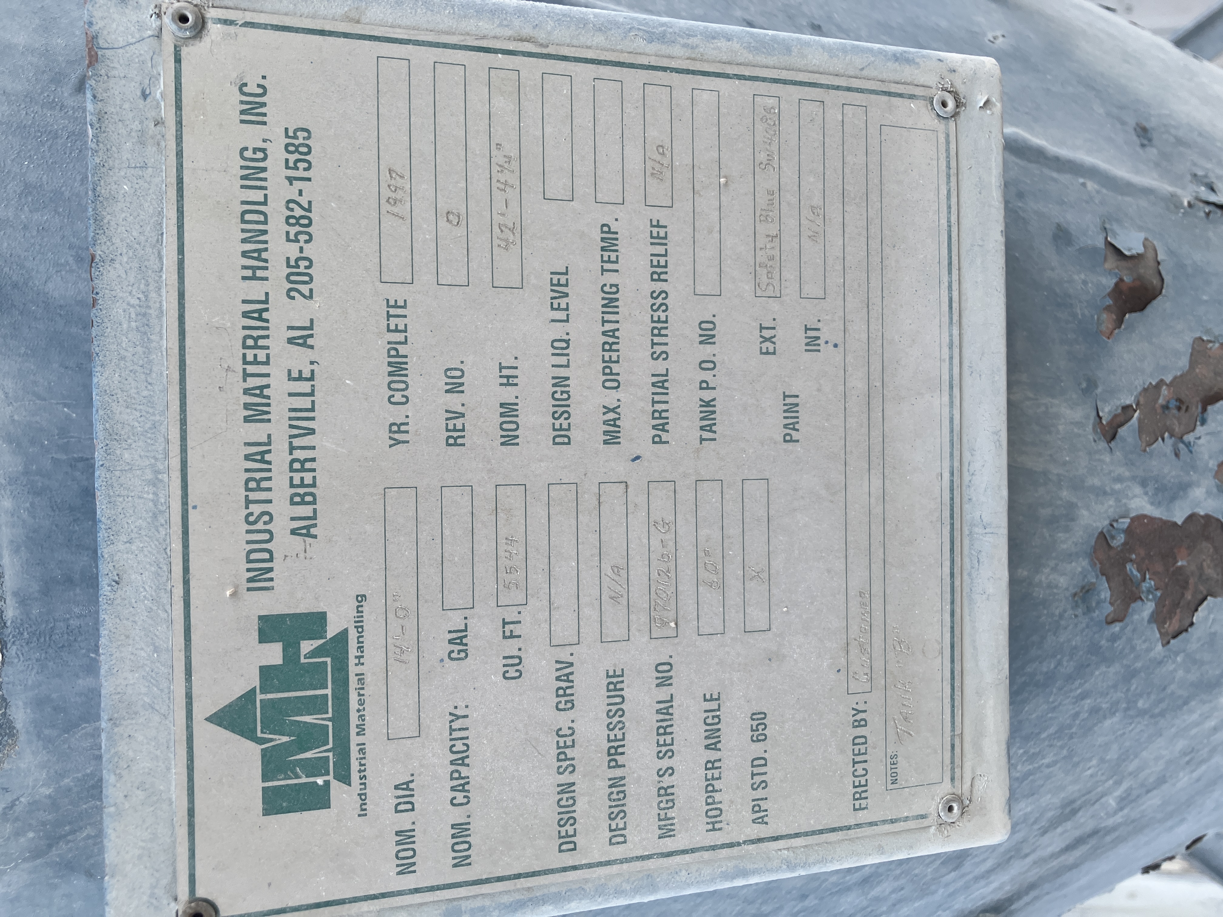 Used 175 Ton Vertical Silo Very Good  #4265