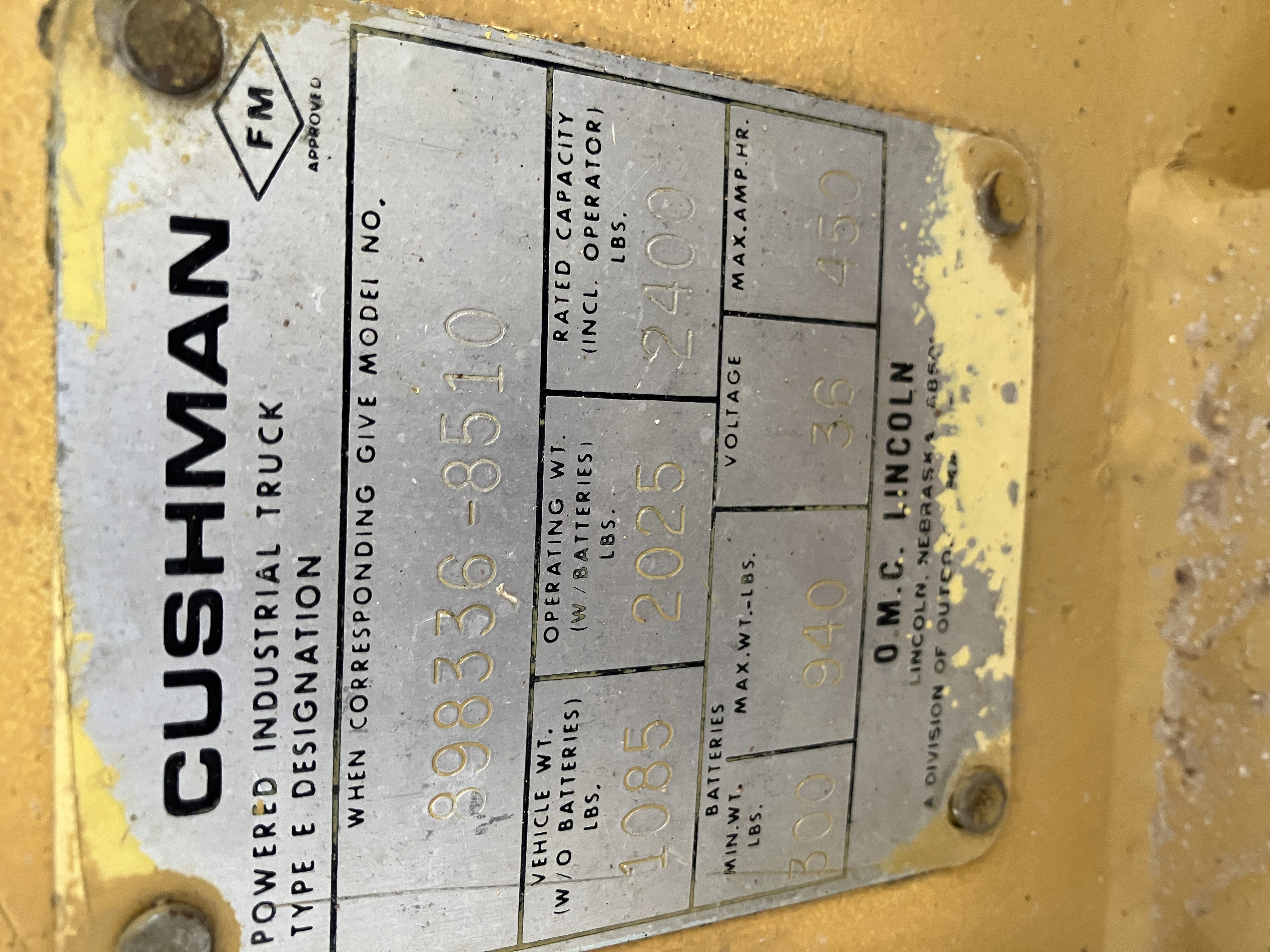 Used Cushman 36 Volt Electric Cart #4249