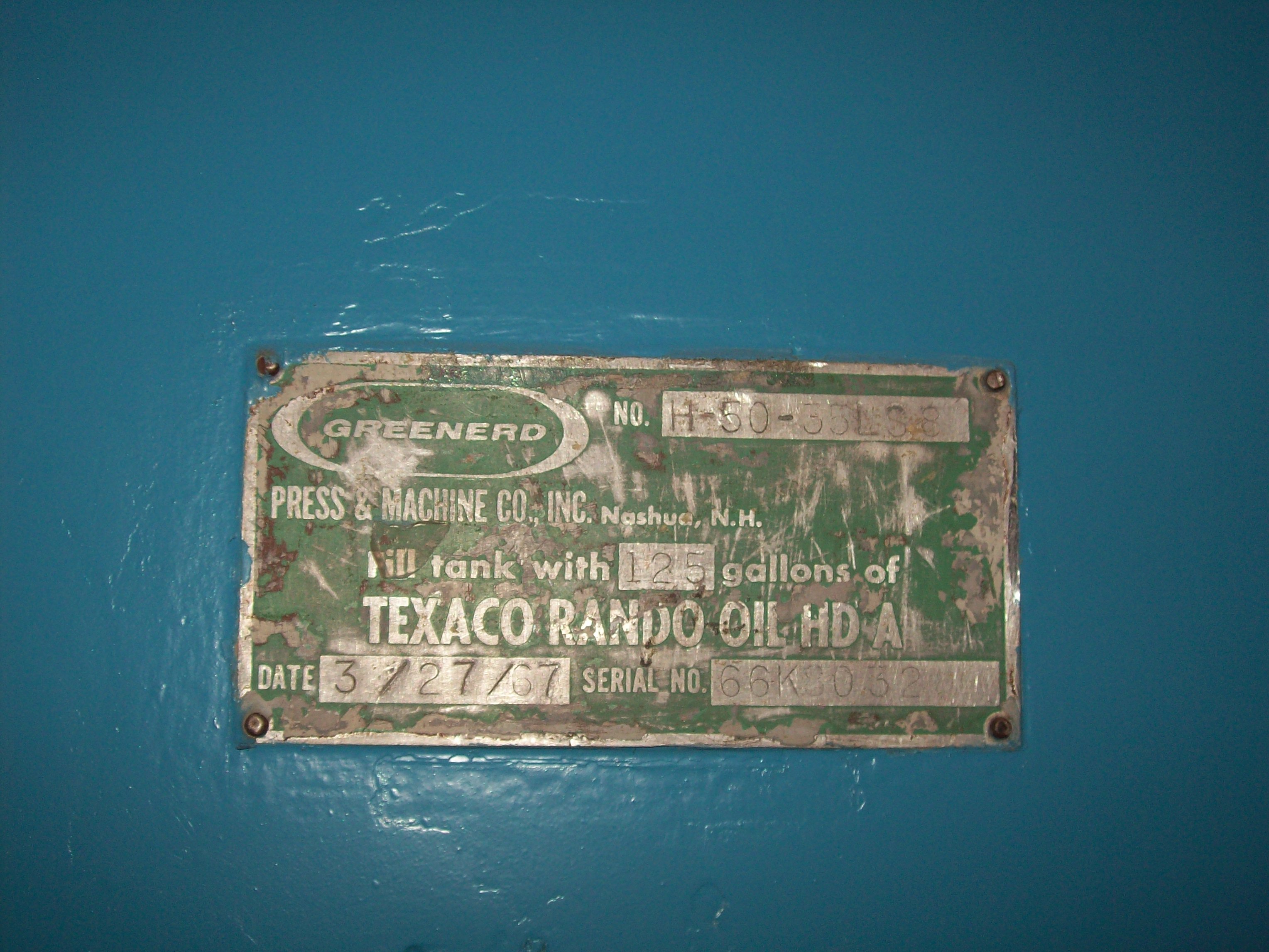 Used 50 Ton Greenerd C-Frame Hydraulic Press; 20'' x 26'' bed; 40'' Str, 48'' D.L.O #2225